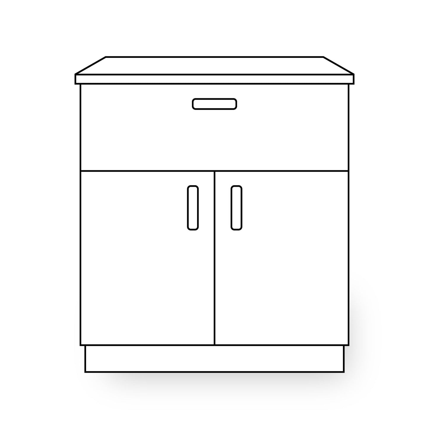 2-door 1-drawer cabinet fronts
