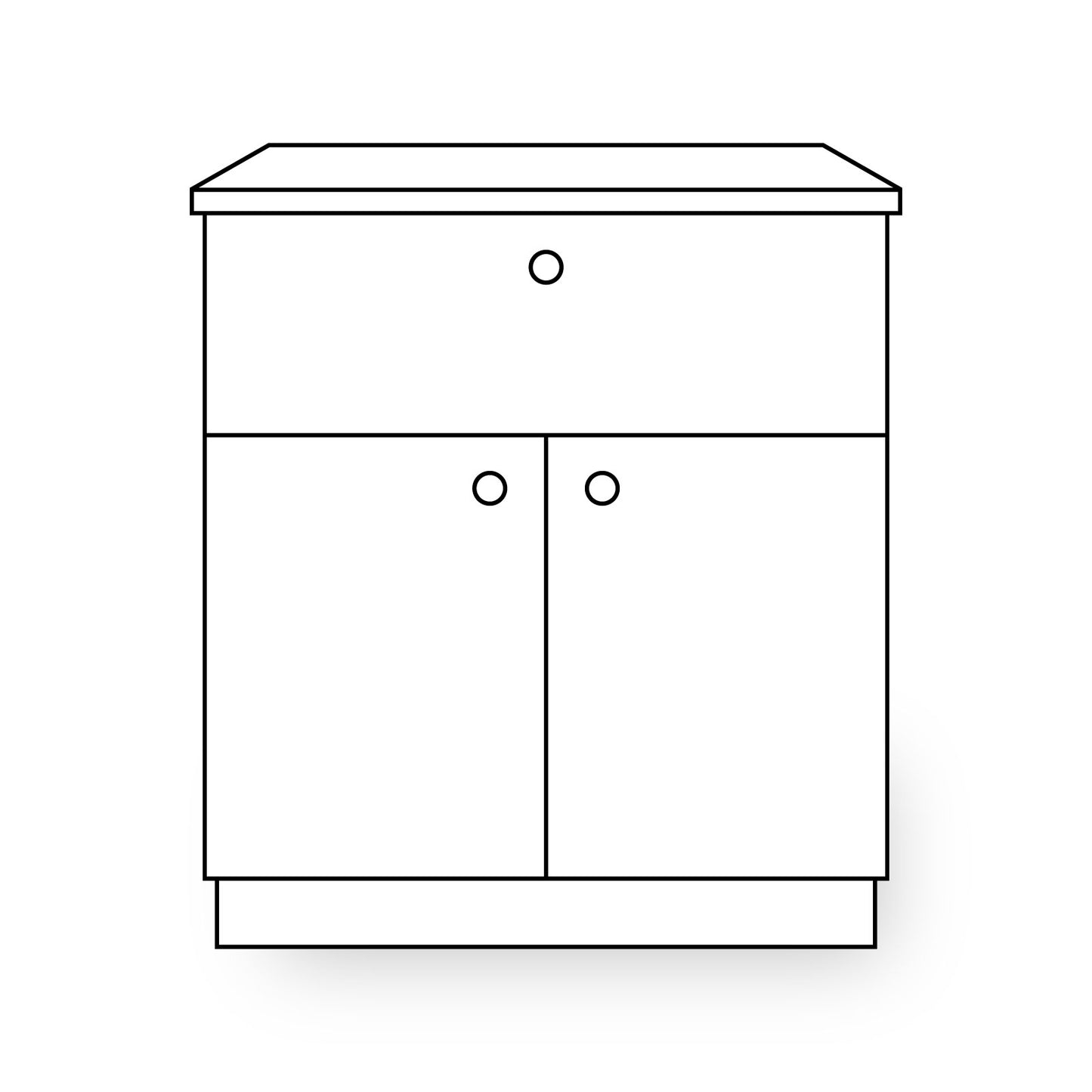 2-door 1-drawer cabinet fronts