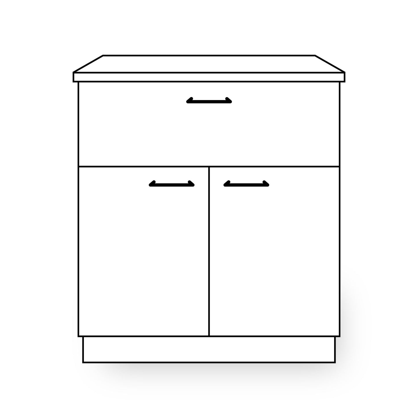 2-door 1-drawer cabinet fronts