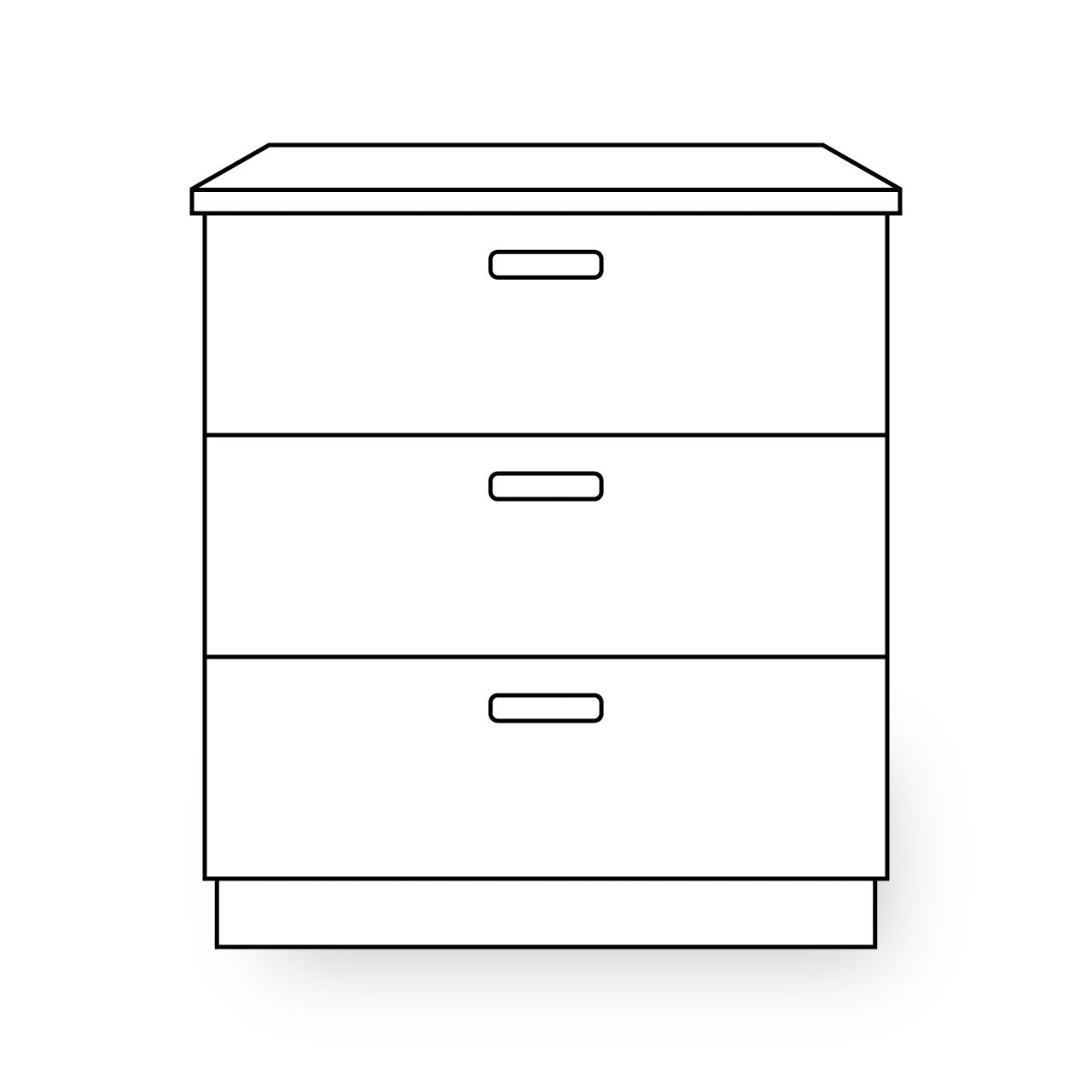 3-Drawer cabinet fronts
